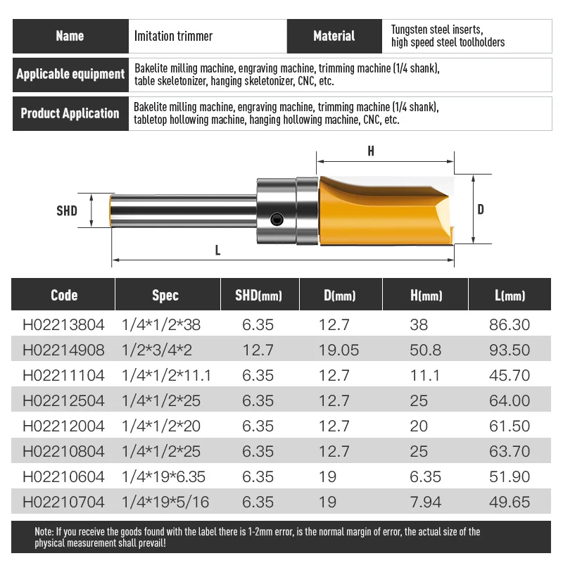 Imagem -05 - Lidiao 6.35 mm Haste Fresa Broca Roteadora de Madeira com Rolamento Flush Trimpattern Router Bit Barato Ferramentas de Alta Qualidade Carpintaria