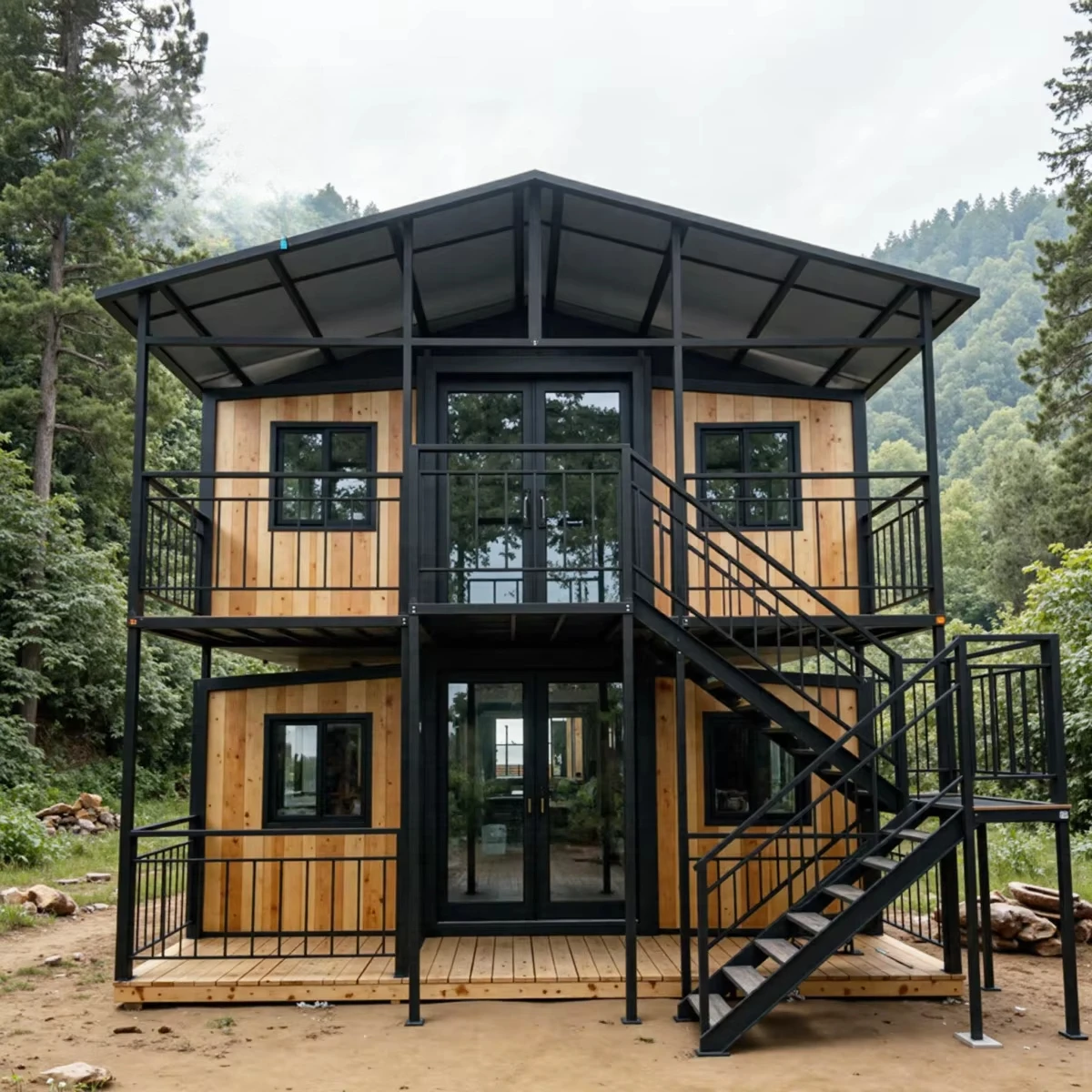 Prefab House 2 Story Container Home Modern Modular Detachable Container House 2 3 Bedroom 20 40 Feet Villa
