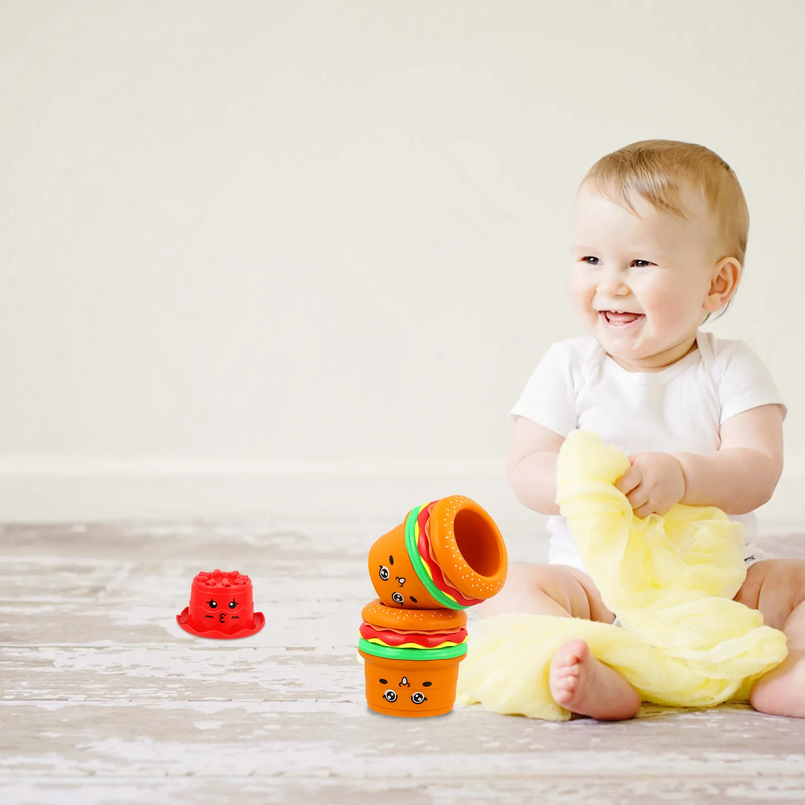 

12 Pcs Plastic Shower Toy Bath Accessory Bathtime Toys Kids Stackable Cup Baby for
