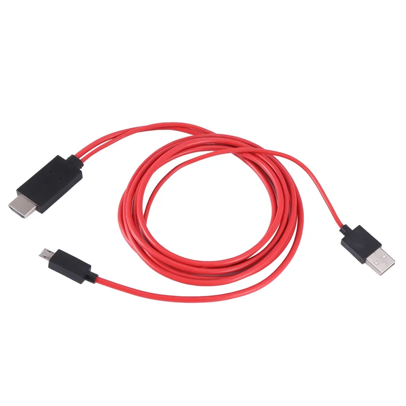 2X 6.5 قدم Micro-USB إلى كابل محول 1080P HDTV لأجهزة Android Galaxy S3 (11 Pin، أحمر)