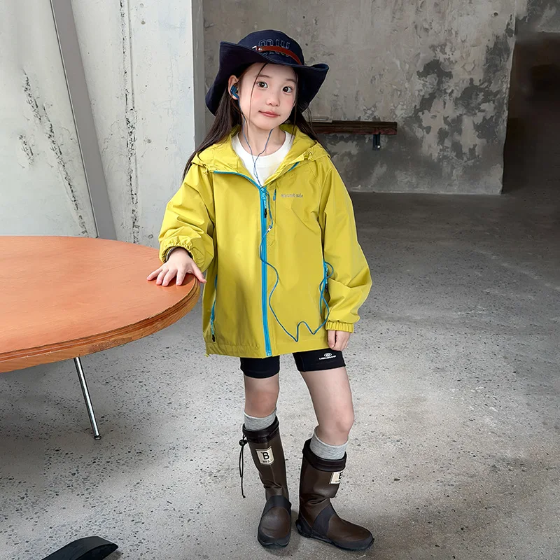Windproof Children's Outdoor Assault Jacket Casual Waterproof Hooded Coat