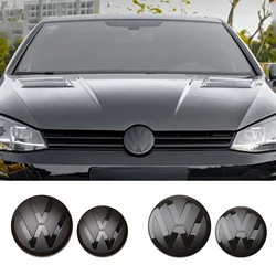 A Set Car Front Grill/Rear Trunk Emblem Lid Covers Black Logo Mirror style For Volkswagen  VW PASSAT CC 2008-2012 2013-2023