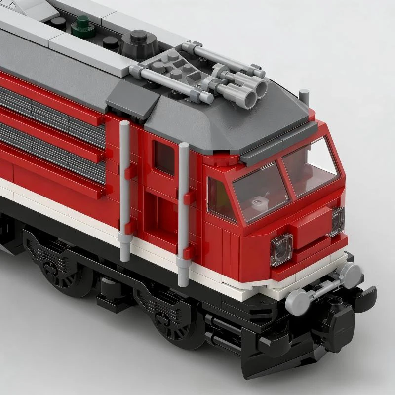 400 PCS transport Red cargo diesel locomotive MOC Customize Modular Building Block Creative Design Kids DIY Festival Toy Gift - view 4