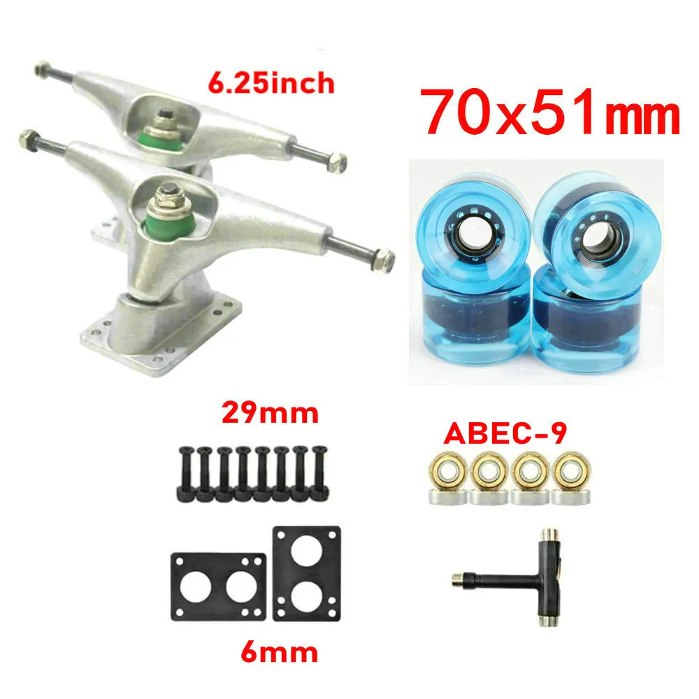 New Surfskate Trucks 6.25inch Skateboard Bridge Surfboard Wheels Steering Axle Bridges 70*51mm 60mm wheels Surfskate Accessories