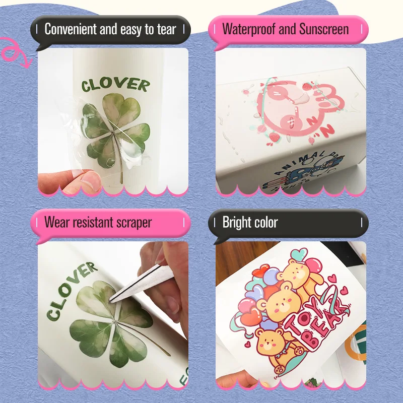 Personalized Custom UV Sticker, Cold Transfer Crystal Decal, Waterproof Scratch Resistant Adhesive for Hard Material