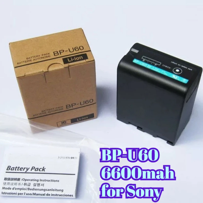 BP-U60 Replacement Battery 6600mAh Fully Decoded for Sony PMW-280 PMW-EX3 PMW-EX1 PMW-350 F3 F5 FDR-AX700 Professional Camcorder