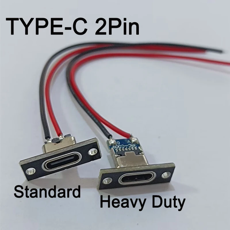 TYPE-C 2Pin Female Socket With Fixed Board Cable USB ConnectorC Port Small Electrical Appliance DIY Modification Charging Cable
