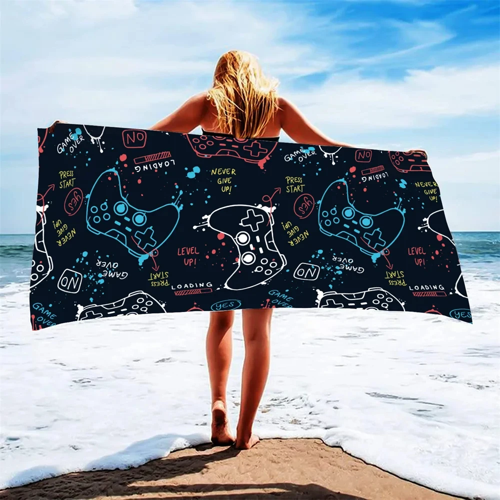 Game Controller Microfiber Beach Towel Game Absorbent Swimming Towel Lightweight Quick Drying Pool Towel Perfect for Men Women