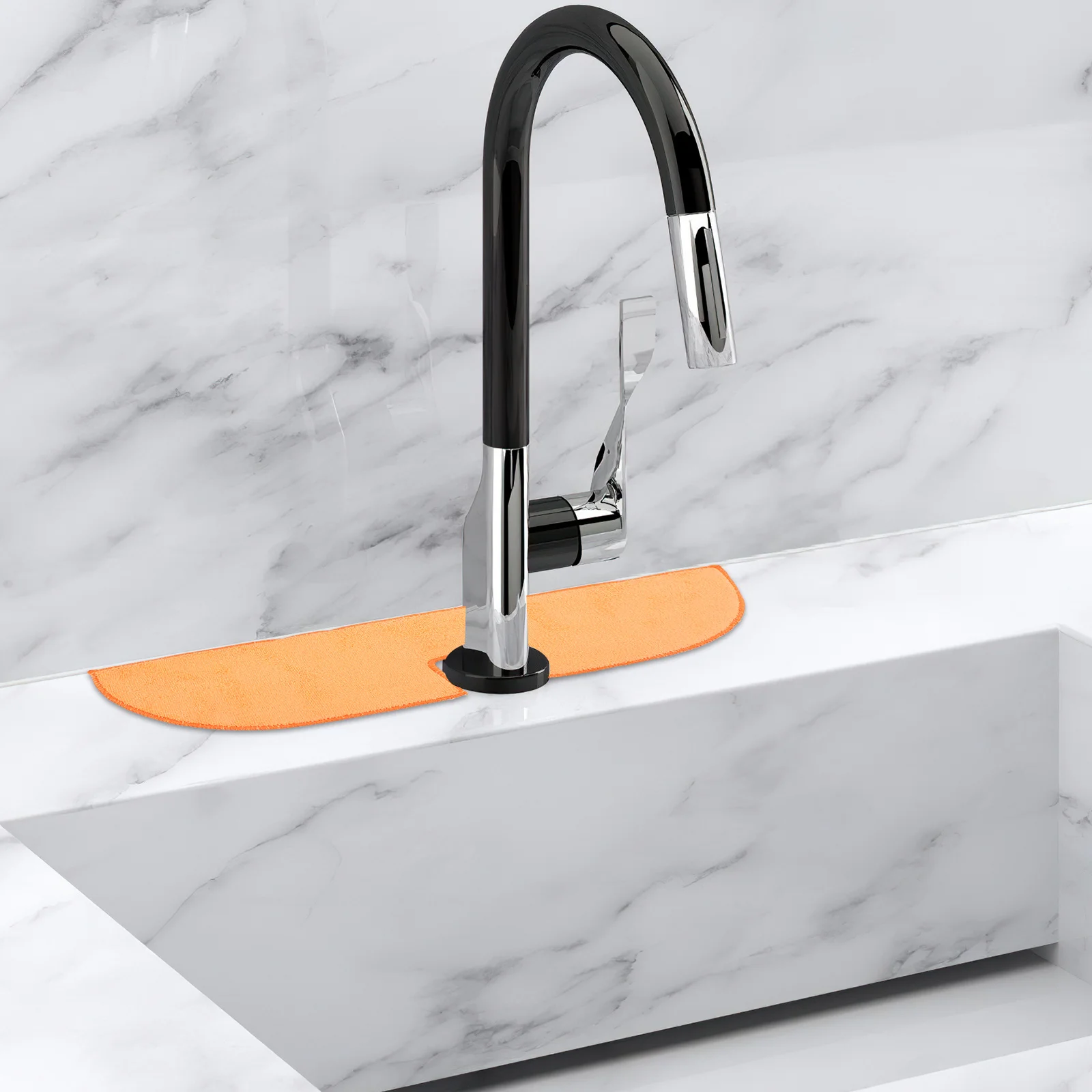 

2Pcs Faucet Mat Splash Proof Absorbent Pads Kitchen Sink Protector Countertop Water Catcher Pads for Washbasin Bathroom