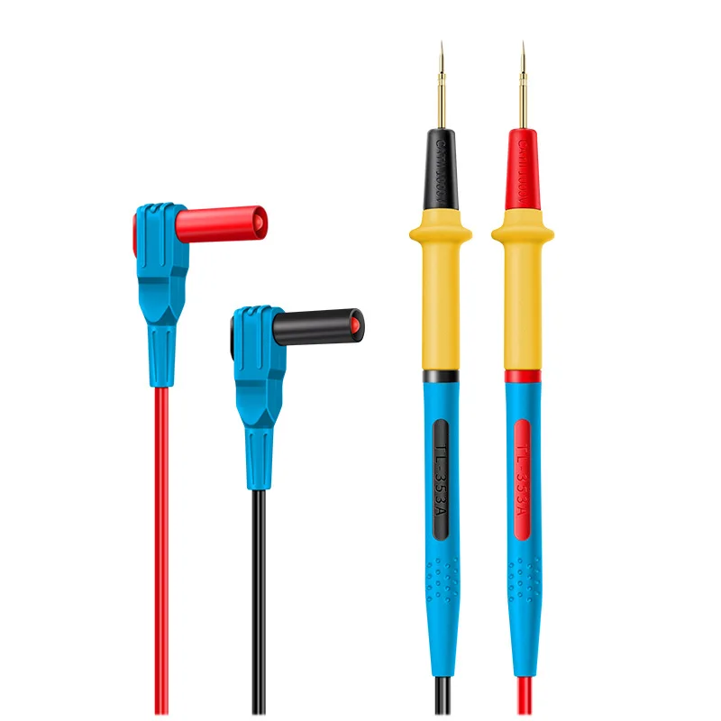 Stainless Steel Multimeter Test Leads Ultra Fine Tip Probe Silicone Wire Gold Plated Removable Plug