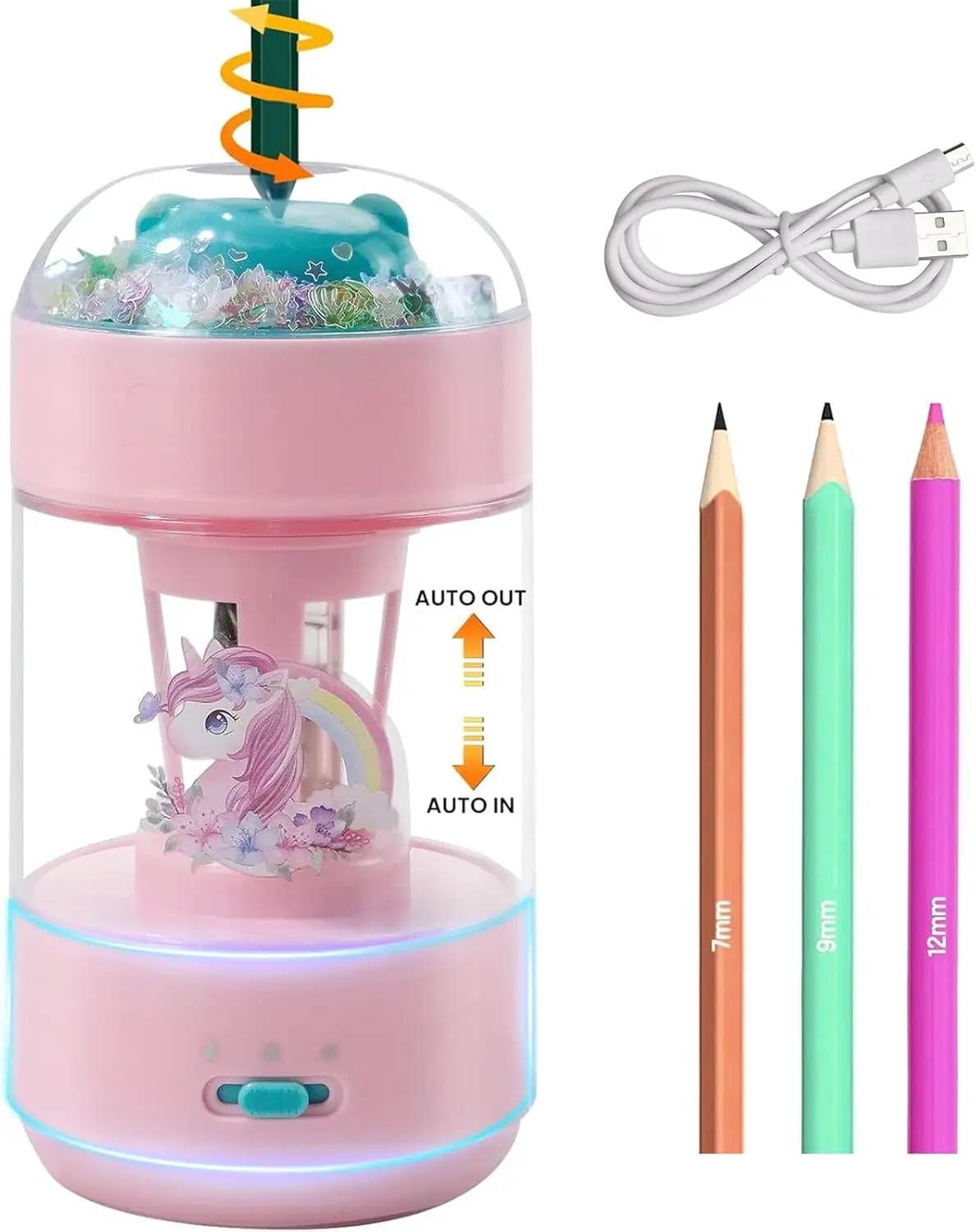 

Automatic Electric Pencil Sharpener for Kids, Rechargeable with 3 Speeds, Suitable for Classroom and Home Use