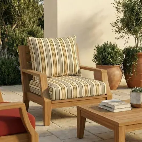 Sunbrella Deep Seating Cushion with Pillow Back | 22” x 25” x 5