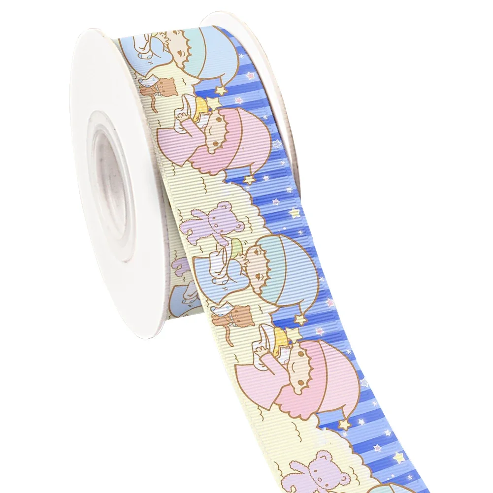 

Япония Sanrio My Little Twin Stars с принтом репсовой ленты для бантов Cheer DIY головные уборы для девочек банты для волос 10 ярдов атласная лента