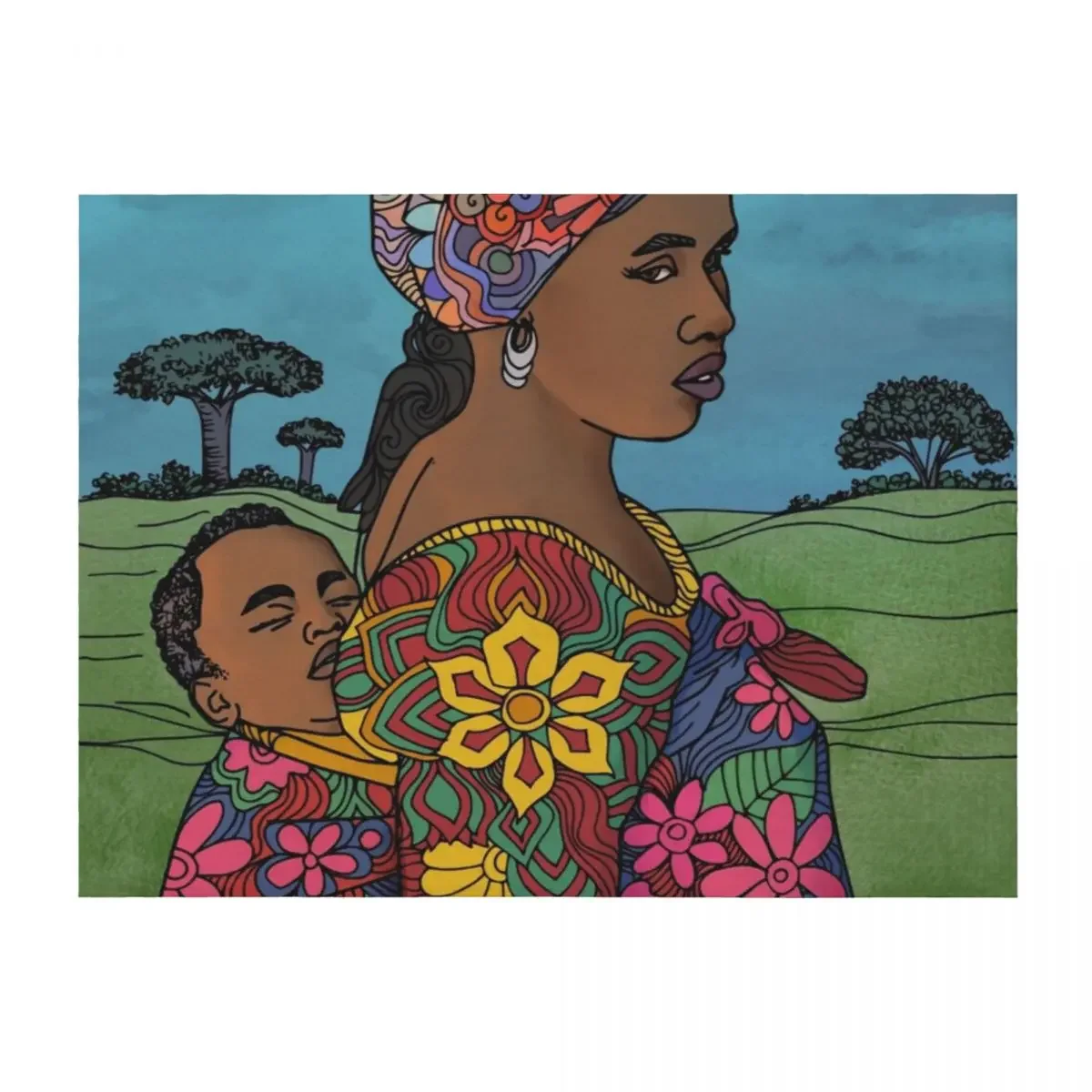 

Beautiful African Mom and Baby Throw Blanket Summer Winter beds Baby decorative Blankets