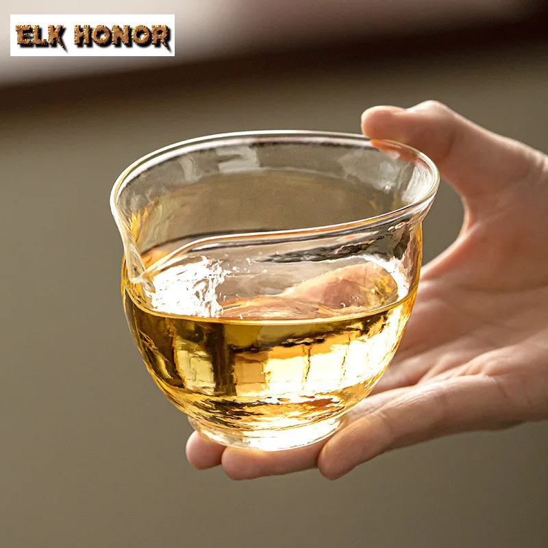 200ml Bent Moon High Borosilicate Glass Tea Pitcher Pour Tea Cha Hai Dispenser Justice Cup Oolong Tea Fair Mug Teaset Supplies