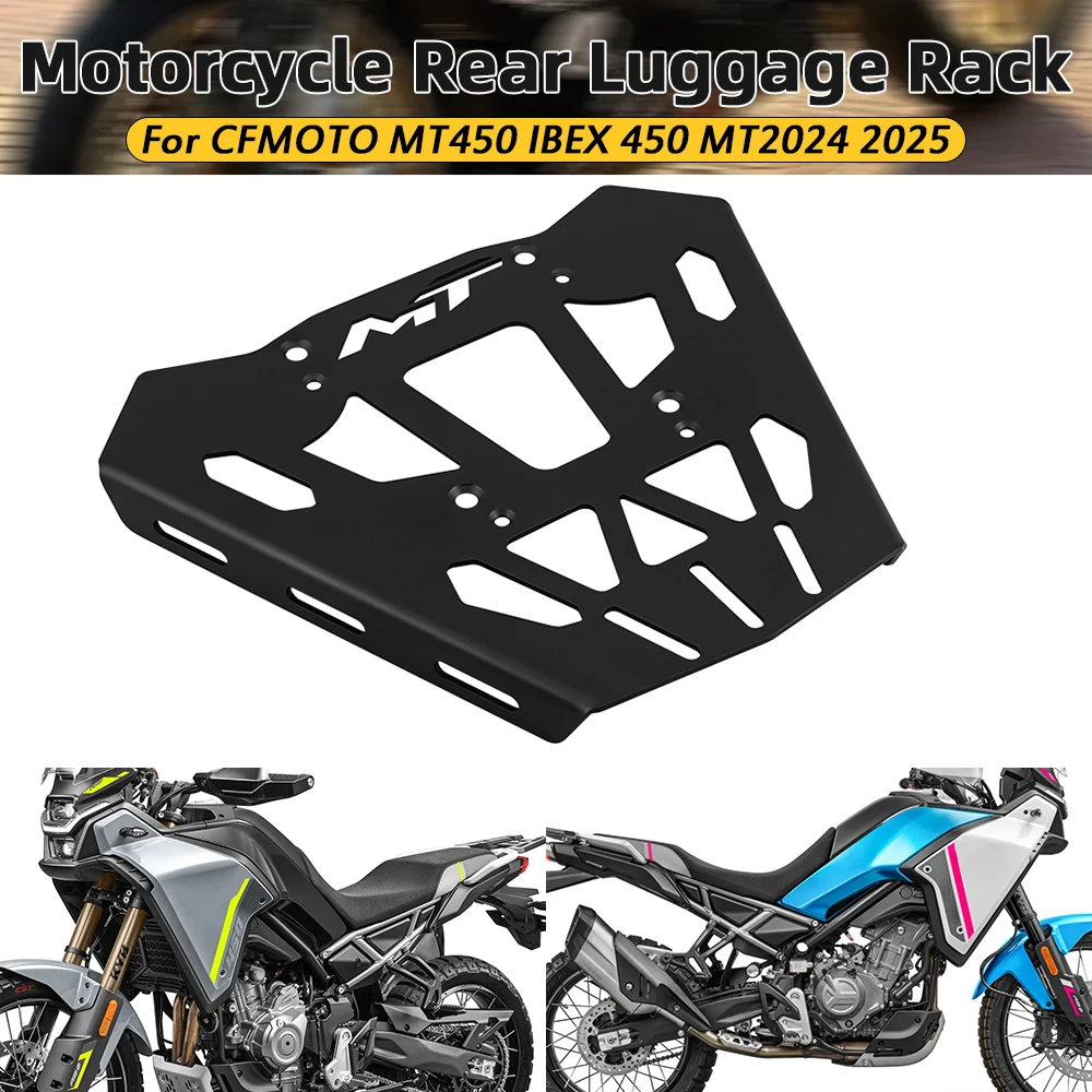 450MT Rear Rack Luggage Ride Top Carrier Box Holder Bracket For CFMOTO 450 MT 2024 2025 Storage Suitcase Tail Cargo Shelf