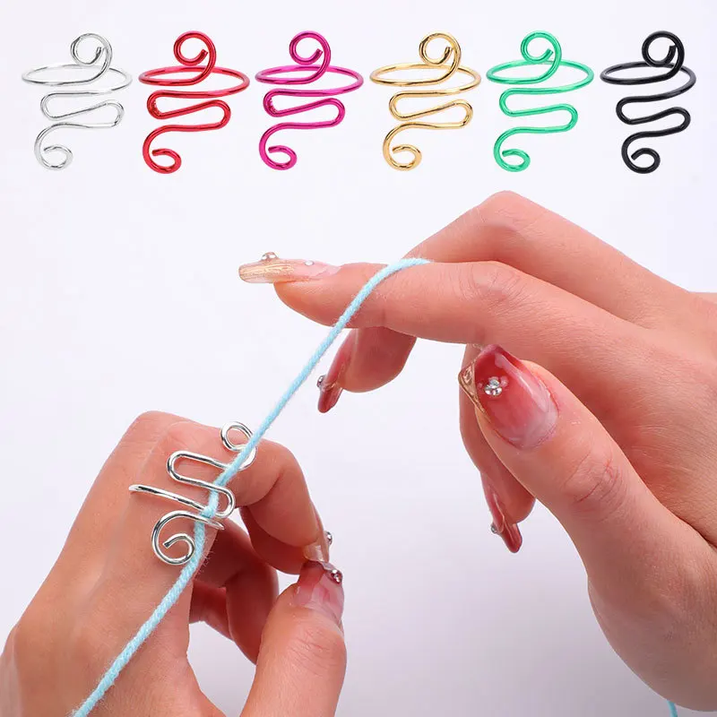 5pcs Adjustable Crochet Tension Ring Handmade Crochet Tension Ring Gift Crocheters Knitters Valentines Day Gifts Knitting