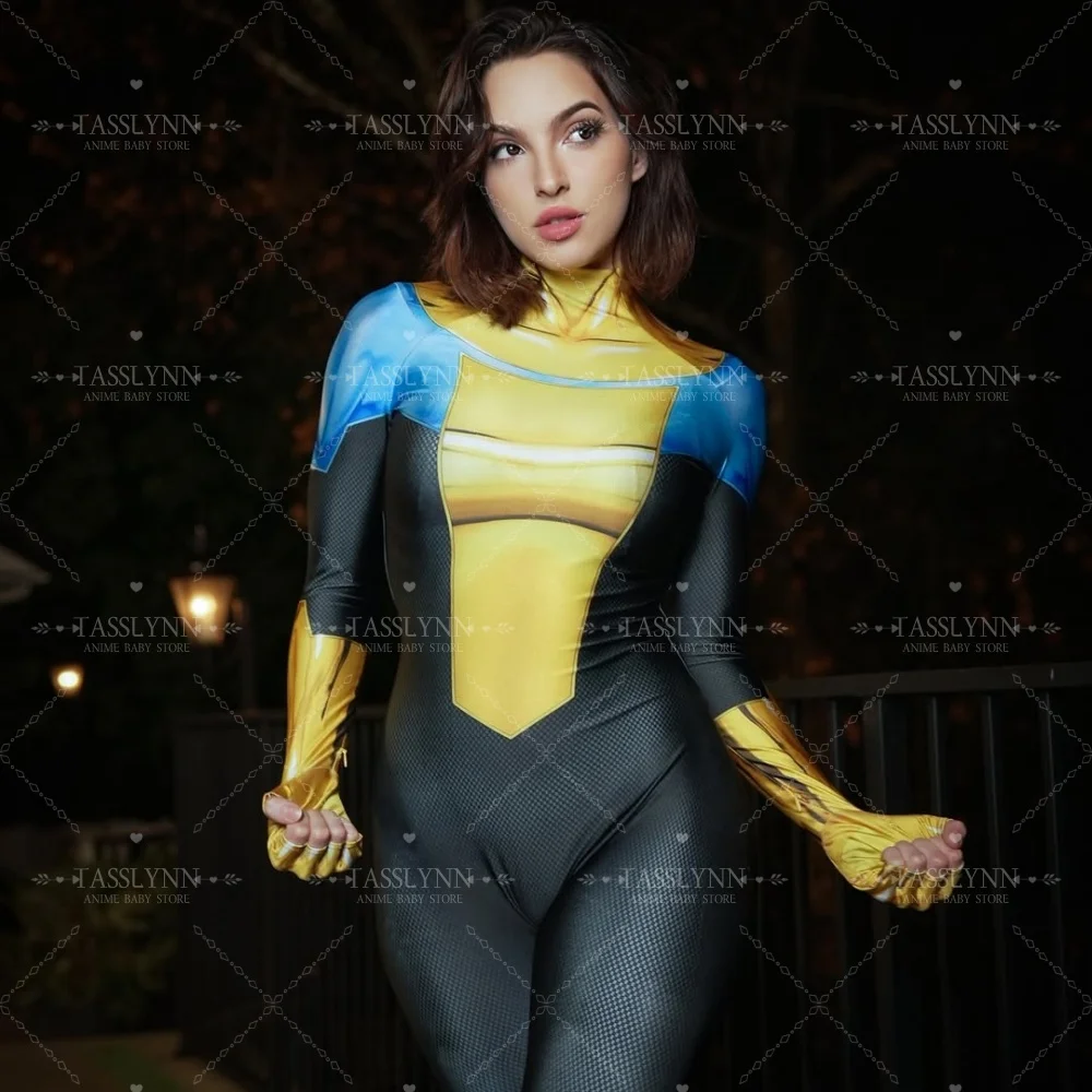 

Mark Grayson Cosplay Full-Body Tights with Detail Prints for Photo Shoots Cos Events Women's Invincible Superhero Bodysuit