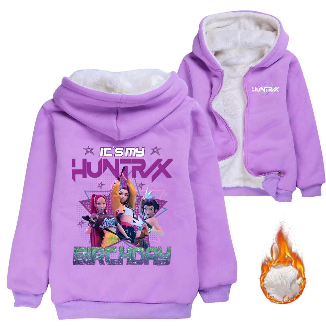 

New Anime KPop Demon Hunters Huntrix Clothes Kids Autumn Winter 3D Hooded Zipper Jacket Top Boys Sweatshirt Girls Casual Coats