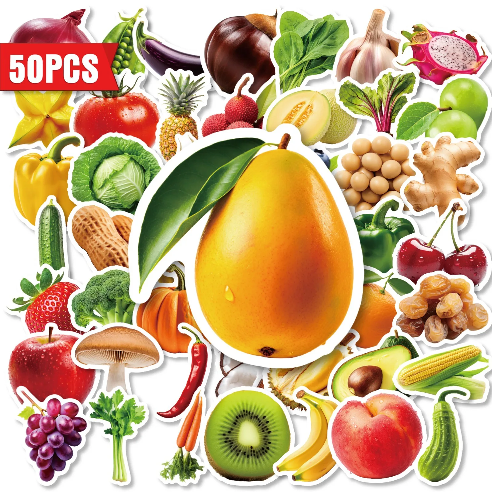 Kids Education Laptop - 50 stuks realistische fruit- en groentestickers