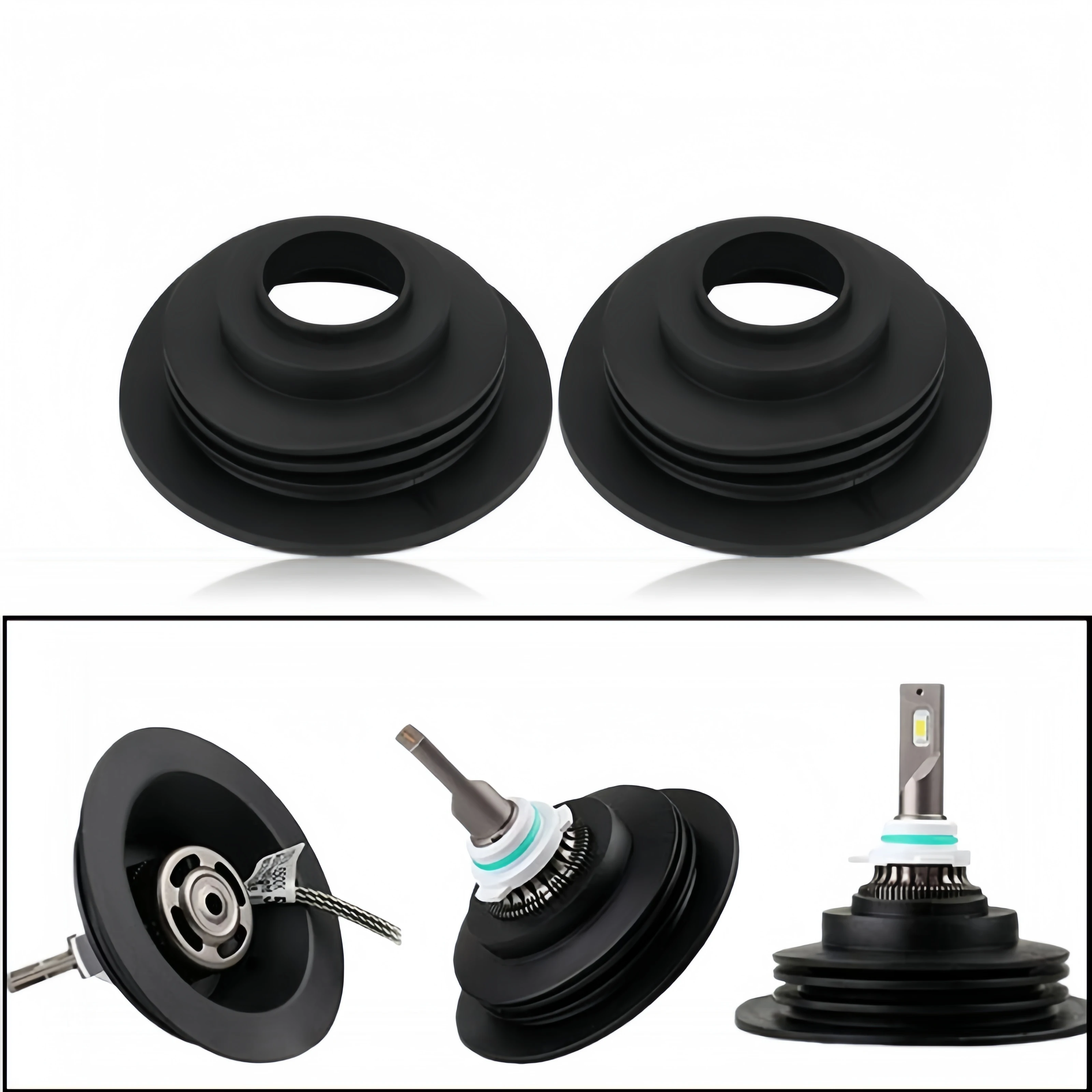 Universal Soft Rubber Car Headlight Dust Cover Waterproof LED Light Seal Cap for Headlight Bulb Protection Rear Assembly