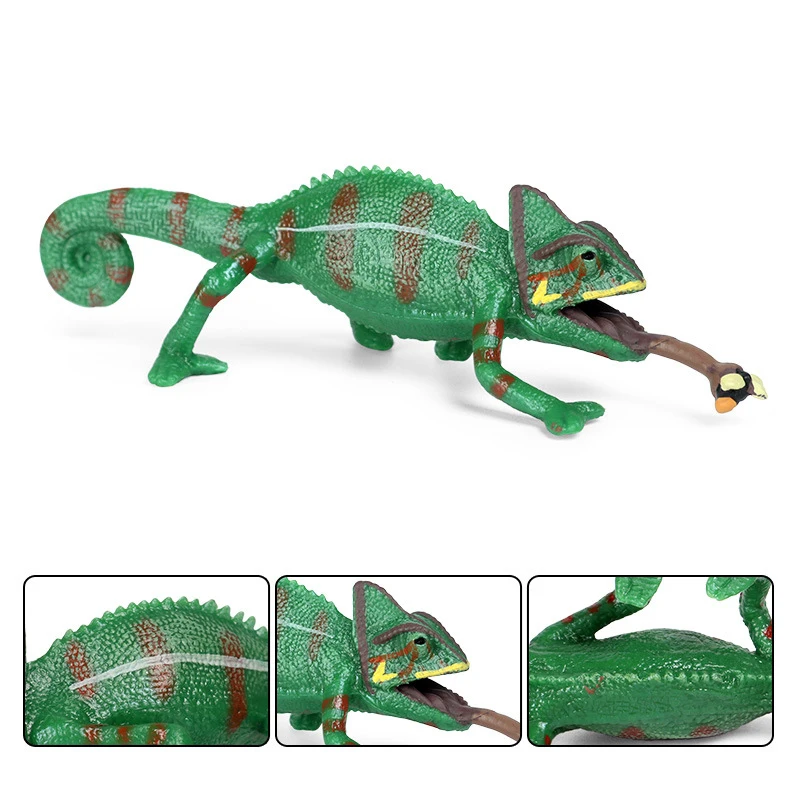 Ornements en plastique pour l'éducation des reptiles, modèle d'animaux de simulation, lézard solide, phrynosome caméléon, nitif léopard nitif amphibie, enfants