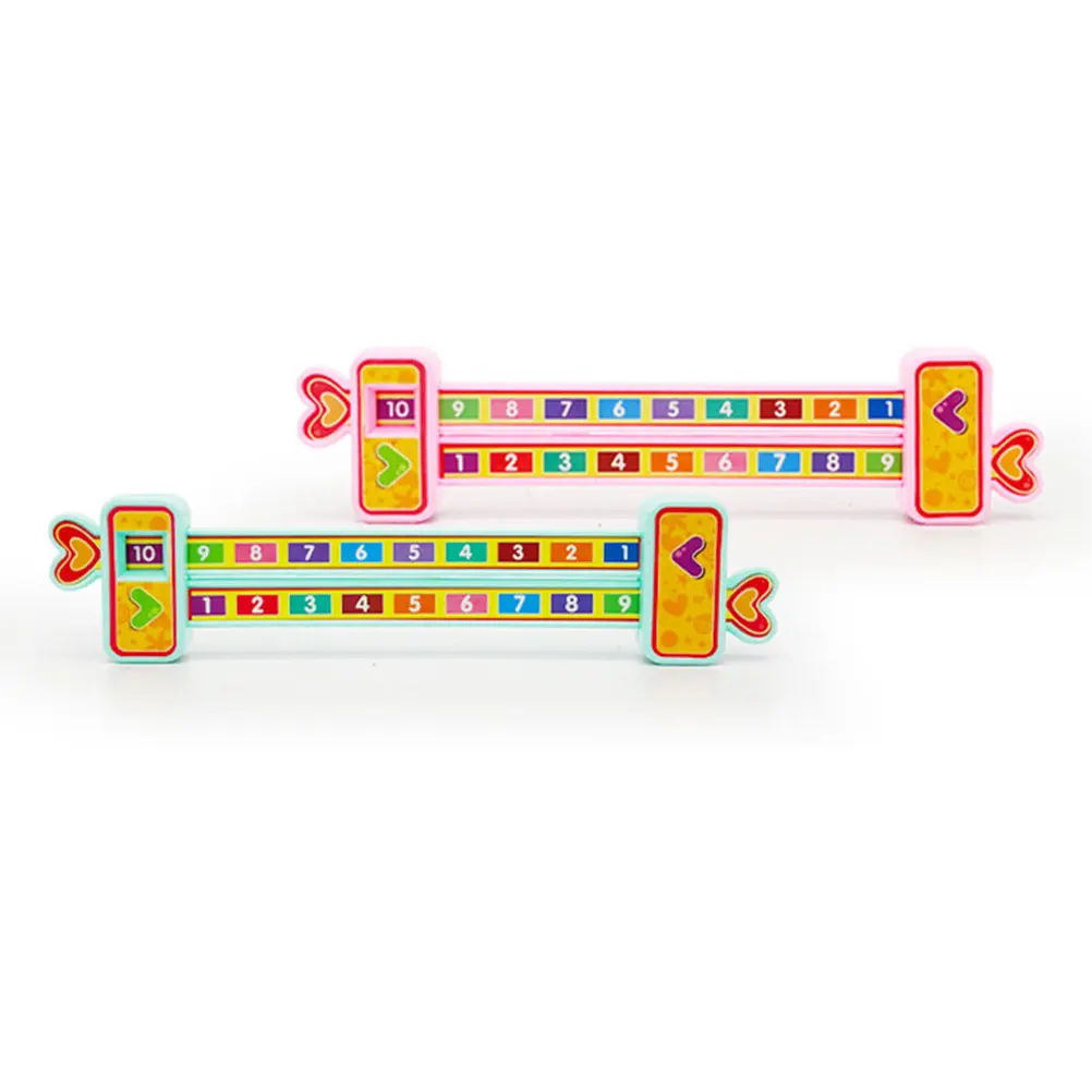 

3Pcs Addition Subtraction Numbers Ruler Scientific Design Easy Learning Early Education Math Training Aid Pink for School Home