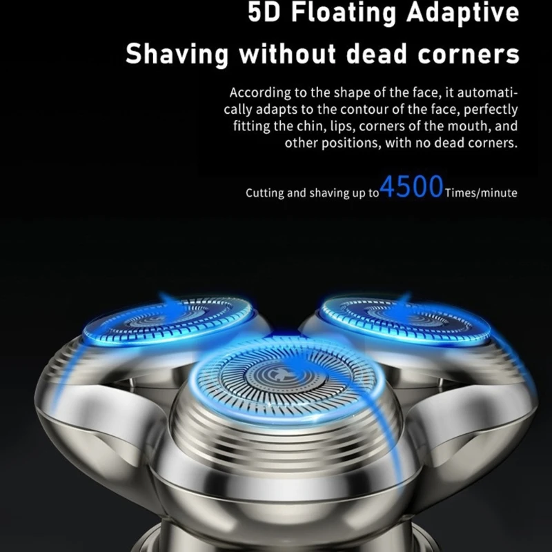 Drijvende hoofden heren pocket scheerschoener digitale power display elektrische baardtrimmer