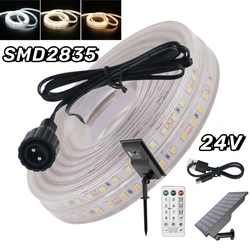 IP67 wodoodporna taśma LED lampa słoneczna 24V SMD 2835 120LEDs/M elastyczna taśma ze wstążką LED ściemnialna taśma LED oświetlenia domowego