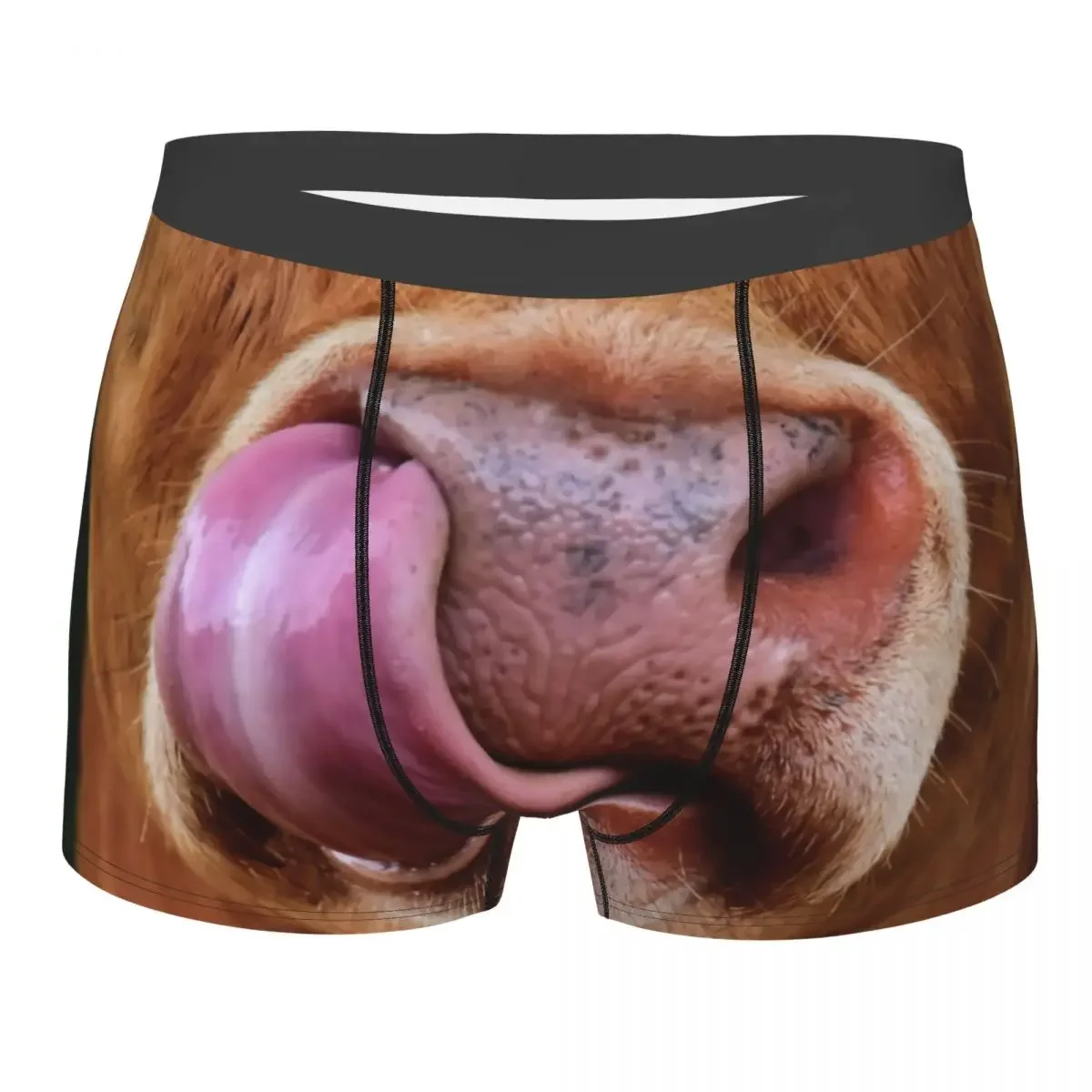 

Custom Funny Cow Humorous Tongue In Nose Boxer Shorts For Homme 3D Print Cattle Farmer Underwear Panties Briefs Soft Underpants