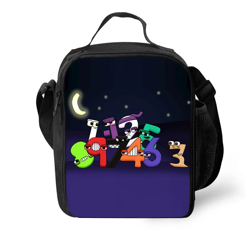 Alphabet Lore Student Outdoor Picnic Bag with Alphabet Legend Printed Student One Shoulder Ice Bag in Game Periphery