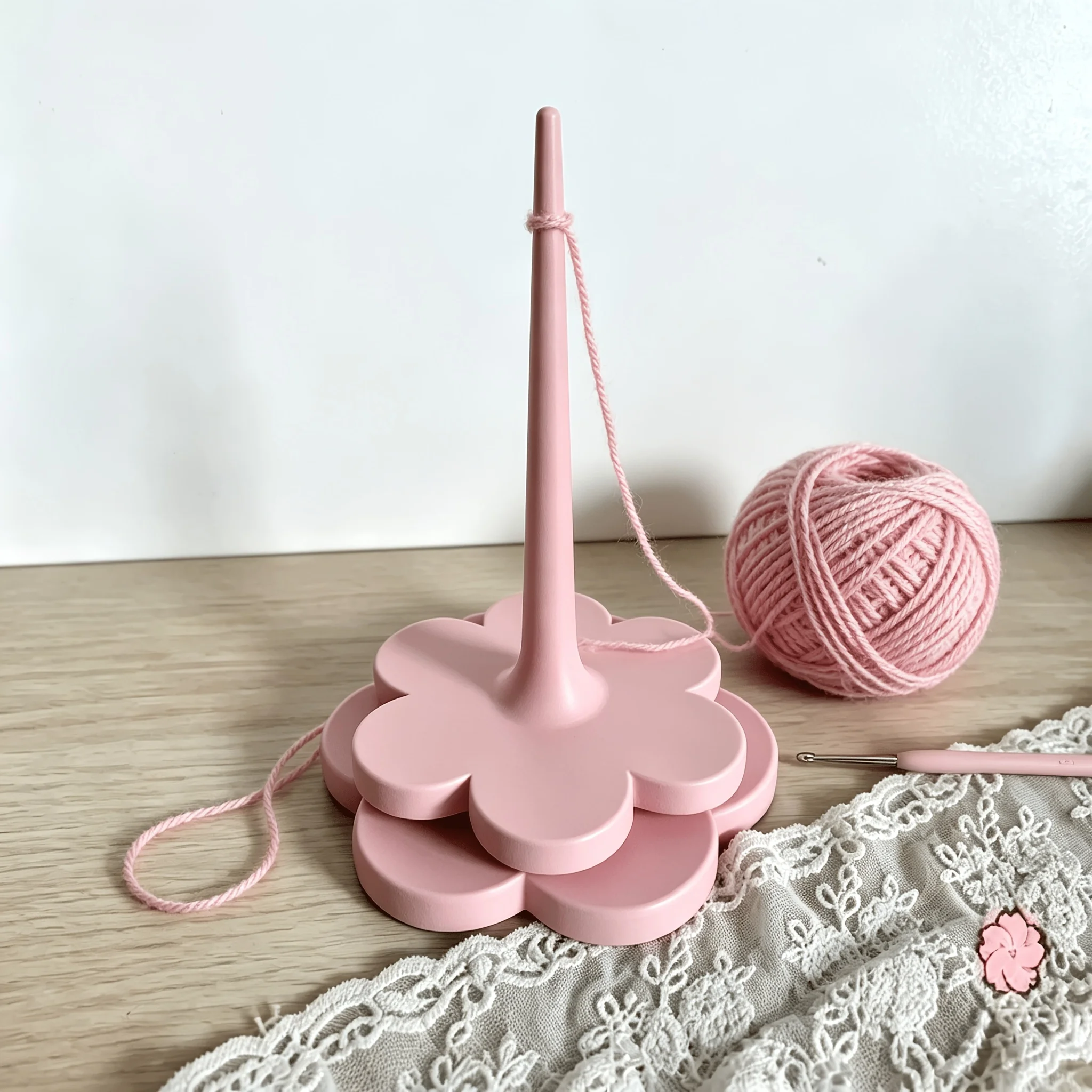 Flower-Style Rotating Yarn Winder, Upgraded Vertical Spinning Yarn Stand, Flower-Style Yarn Storage and Winding Spindle, with Rotating Spool System and Thickened Base, Detachable Design for Easy Storage, Suitable for Knitting/Crochet/Handcrafting, Provides Smooth Yarn Feeding during Knitting or Crocheting, 3D Printing Technology