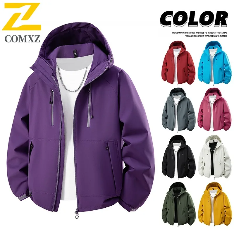 

COMXZ Men Rider Jacket 2025 Loose Waterproof Outdoor Adventure Climbing Lightweight Windbreaker Coat Techwear Autumn Coat