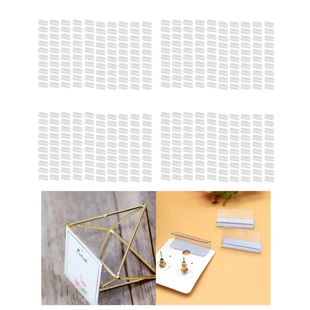 Self Adhesive Earring Card Adapters PVC Earring Making Supplies Blank Tags for DIY Ear Studs and Earrings
