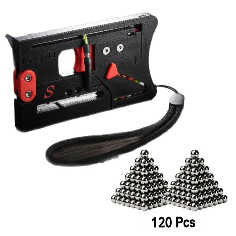 Foldable Card Slingshot, Comes with 120 Steel Balls, Compact Hunting Slingshot, a Stress-Relief Outdoor Tool for Men—Perfect Choice for Outdoor Sports