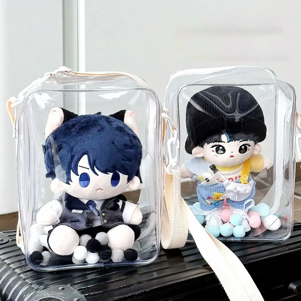 

18*12*25cm PVC Transparent Doll Outdoor Bag Display Box Crossbody Bag Gift High-capacity Bag