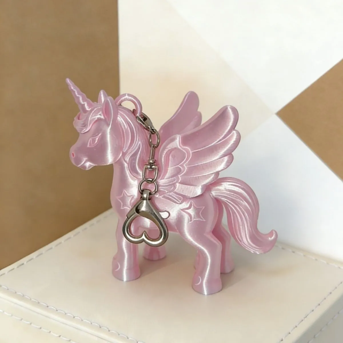 Unicorn Horse Ornament High‑Appearance 3D Printed PLA Flying Horse Pendant Girls Bag Charm Desktop