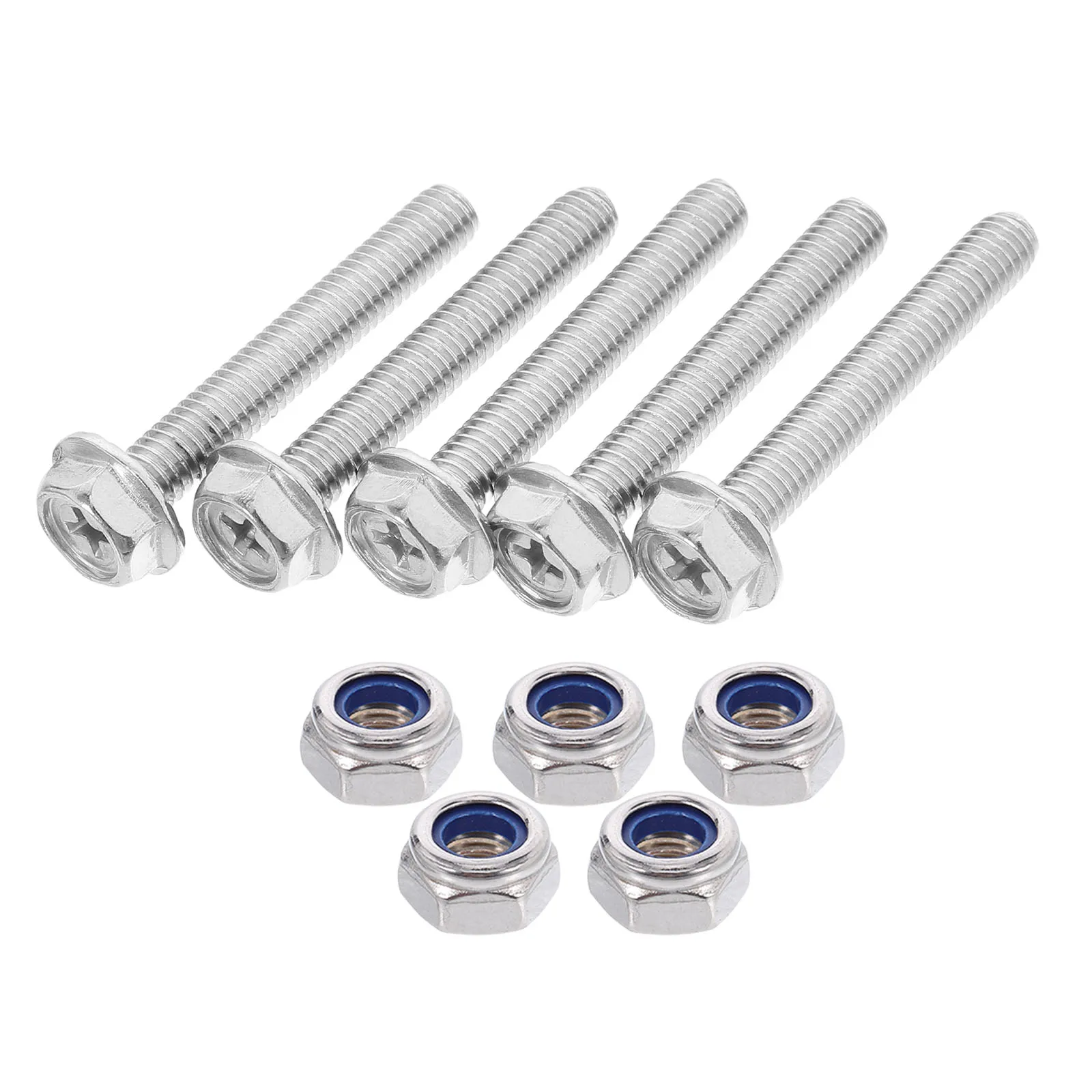 

304 Stainless Steel Hexagonal Screws Nuts Bolts Built-in Washer Anti-slip Flat Gasket