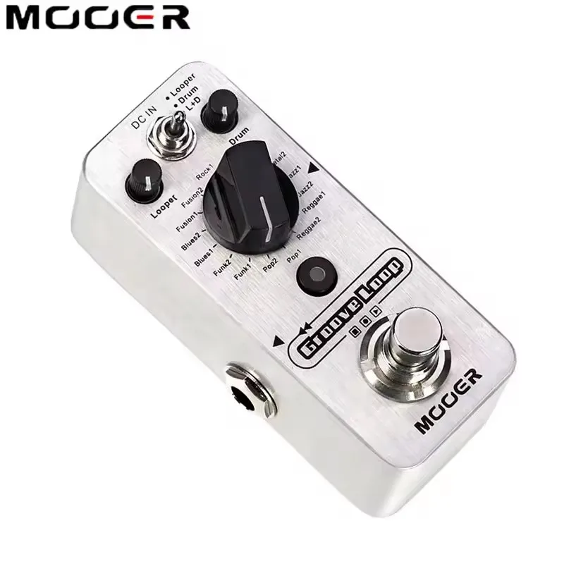 Mooer Groove Loop Guitar Effect Pedal Drum Machine Looper Pedal 3 Modes 8 Drum Groove Styles Tap Tempo Guitar Effect Processor