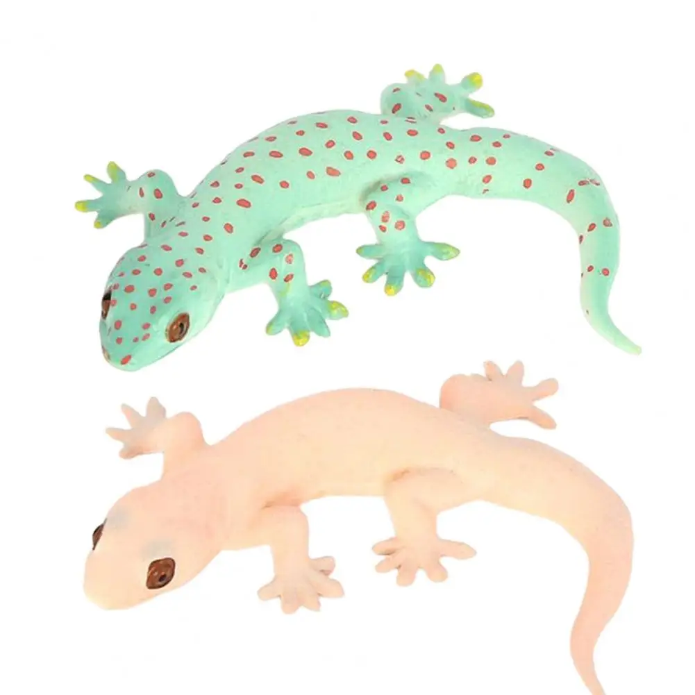 Simulation Gecko Model Miniature Gecko Statues Halloween Educational Toys for Kids Lifelike Gecko Figurine