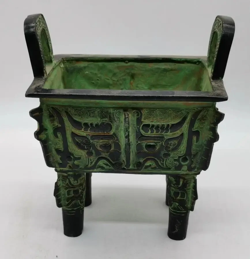 

Archaize bronze beast Pattern tripod Incense burner crafts statue