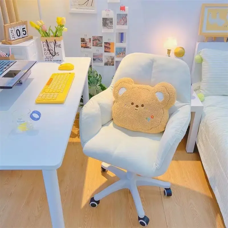 Silla de oficina para el hogar, cómoda silla de escritorio con pasamanos giratorio de 360 °, para dormitorio, escritorio y escritura