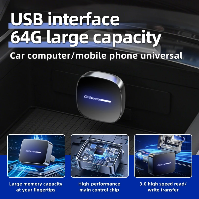 Car Accessories 32/64GB USB/Type-c Flash Drives Mini Memory Stick Plug For Honda Mugen Power Civic 5D Accord 8 CRV Hrv Fit Jazz view 3