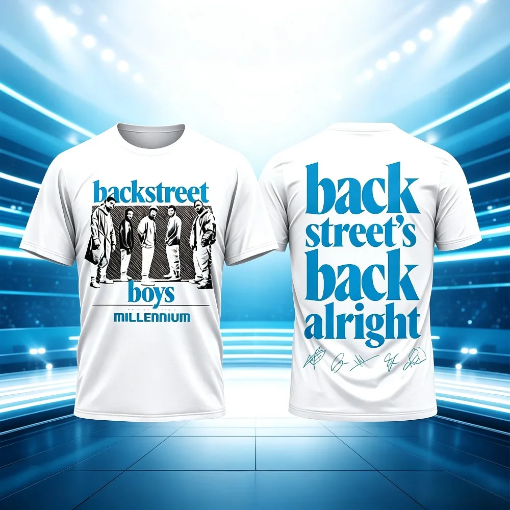 Band Portrait Signature Print Men T‑Shirt 90s Pop Music Fan Casual Streetwear Short Sleeve Tops