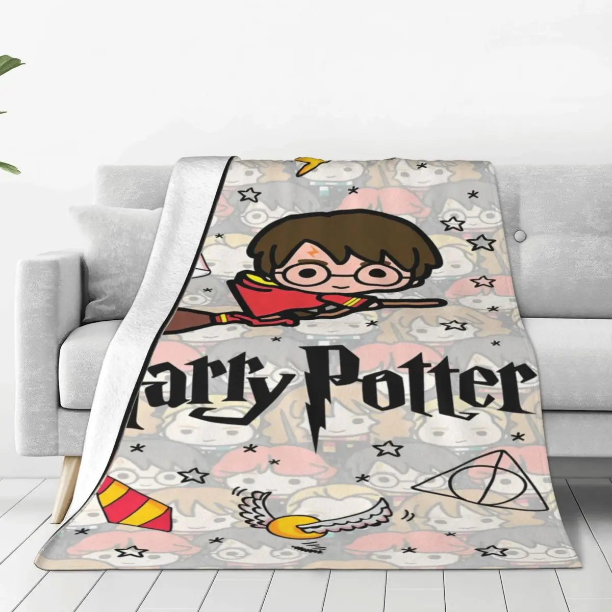 Harrys Potters Magic School Blanket Flannel Print Relax Lightweight Thin Throw Blankets for Bed Car Quilt