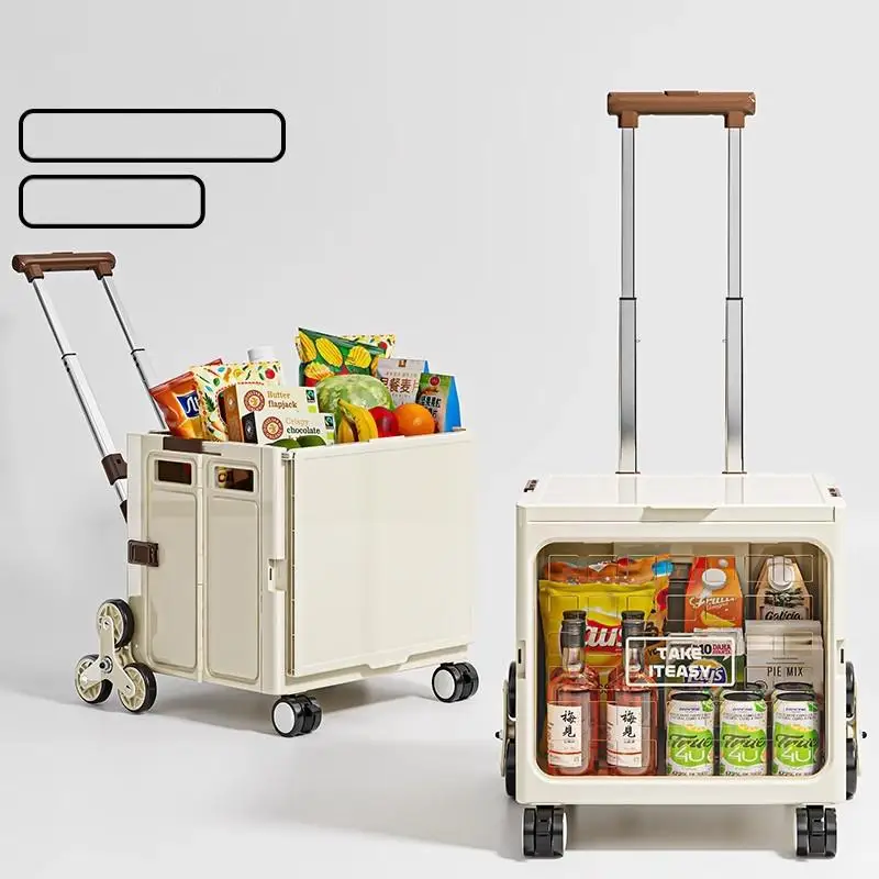 

Складная корзина для покупок — портативная тележка для продуктов на рынке, пикник, доставка дома и упаковку с ручкой ​