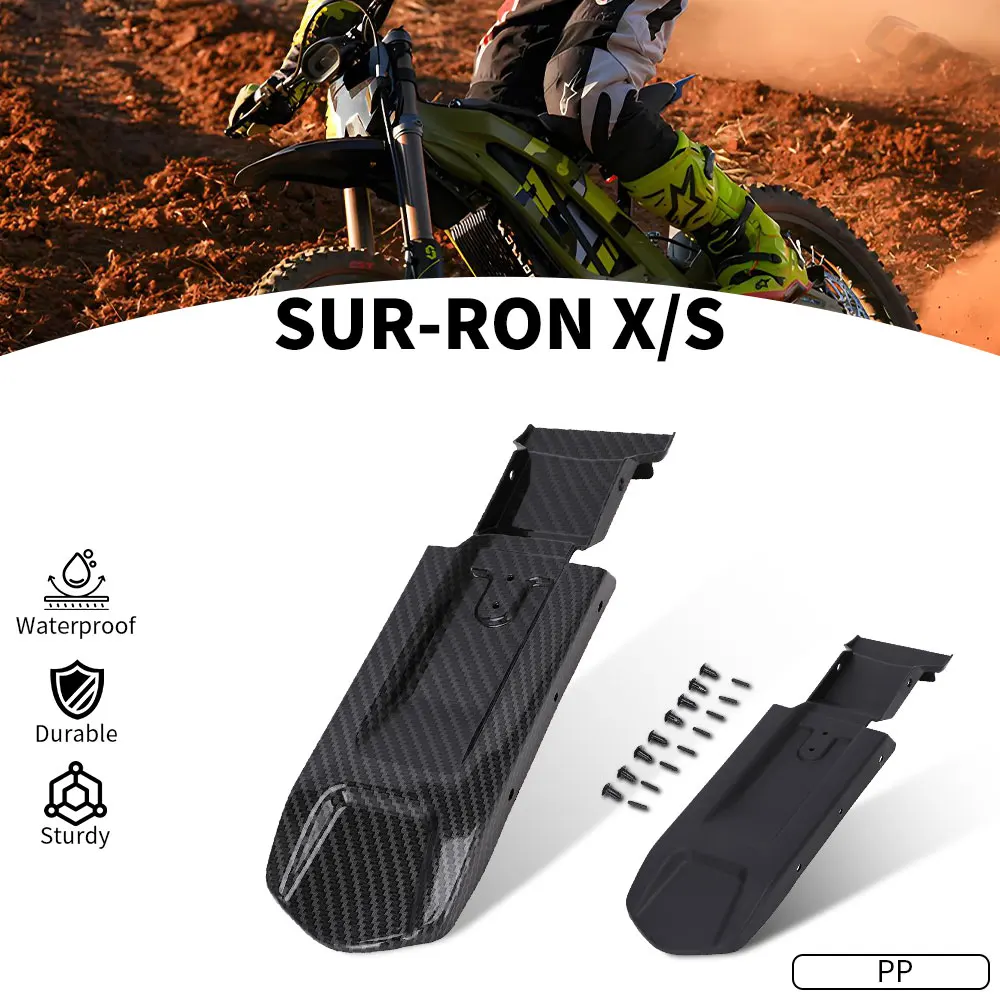 Rear Fender Mud Guard PP For Surron Light Bee S X Carbon Fiber Pattern Electric Dirt Bike E-bikes Motorcycles Accessories