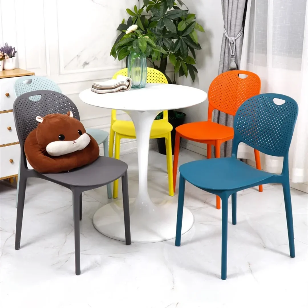 Stable Plastic chair Back chair Thickened desk stool Study home bedroom Nordic creative dining chair can be stacked
