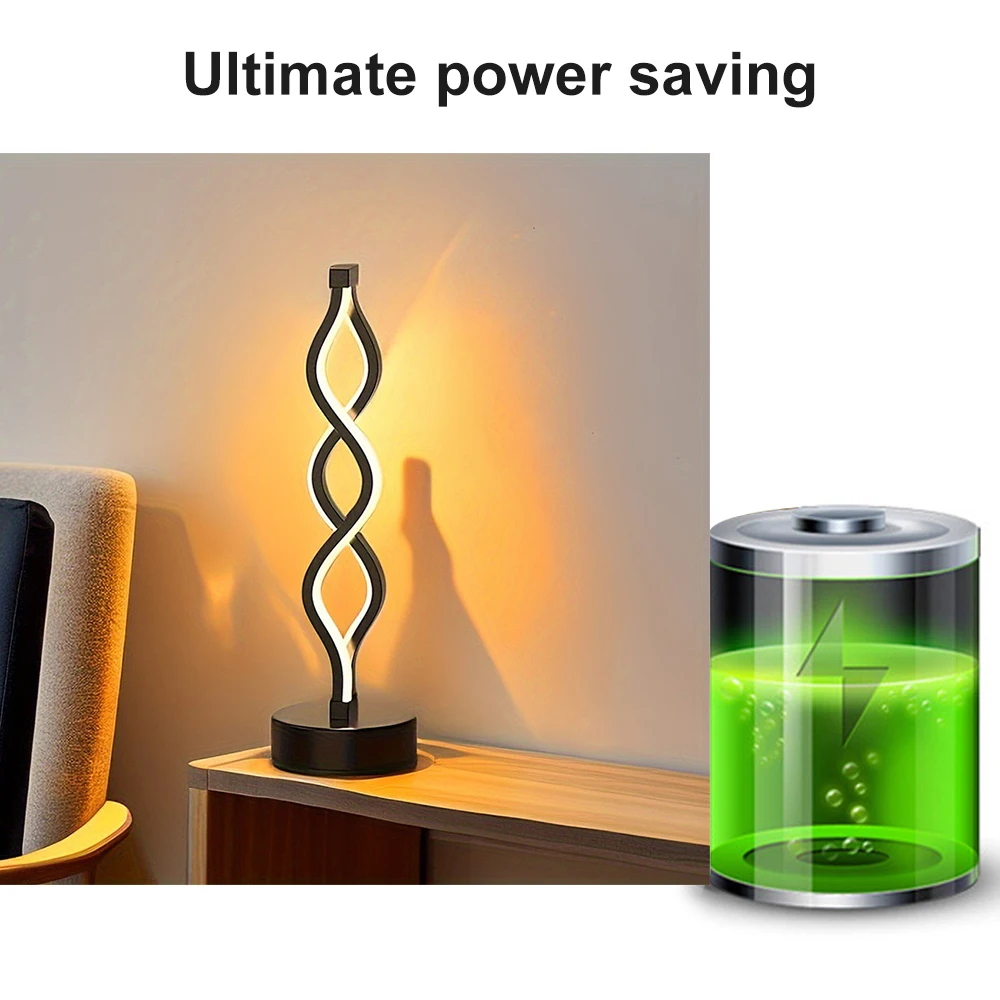 الإبداعية الحديثة دوامة LED الجدول مصباح USB 5 فولت 3 لون ضوء عكس الضوء مكتب القراءة مصباح LED السرير ضوء الليل