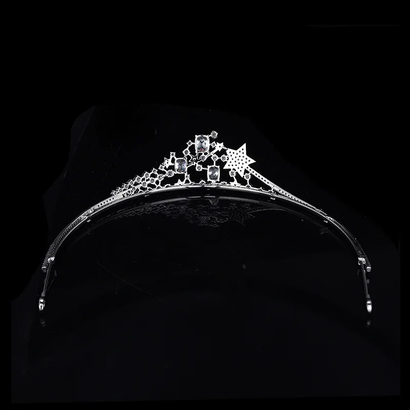 New Simple Wedding Tiara Bride Wedding Zircon Star Crown Princess  Hair Accessories Birthday Crown CH10428